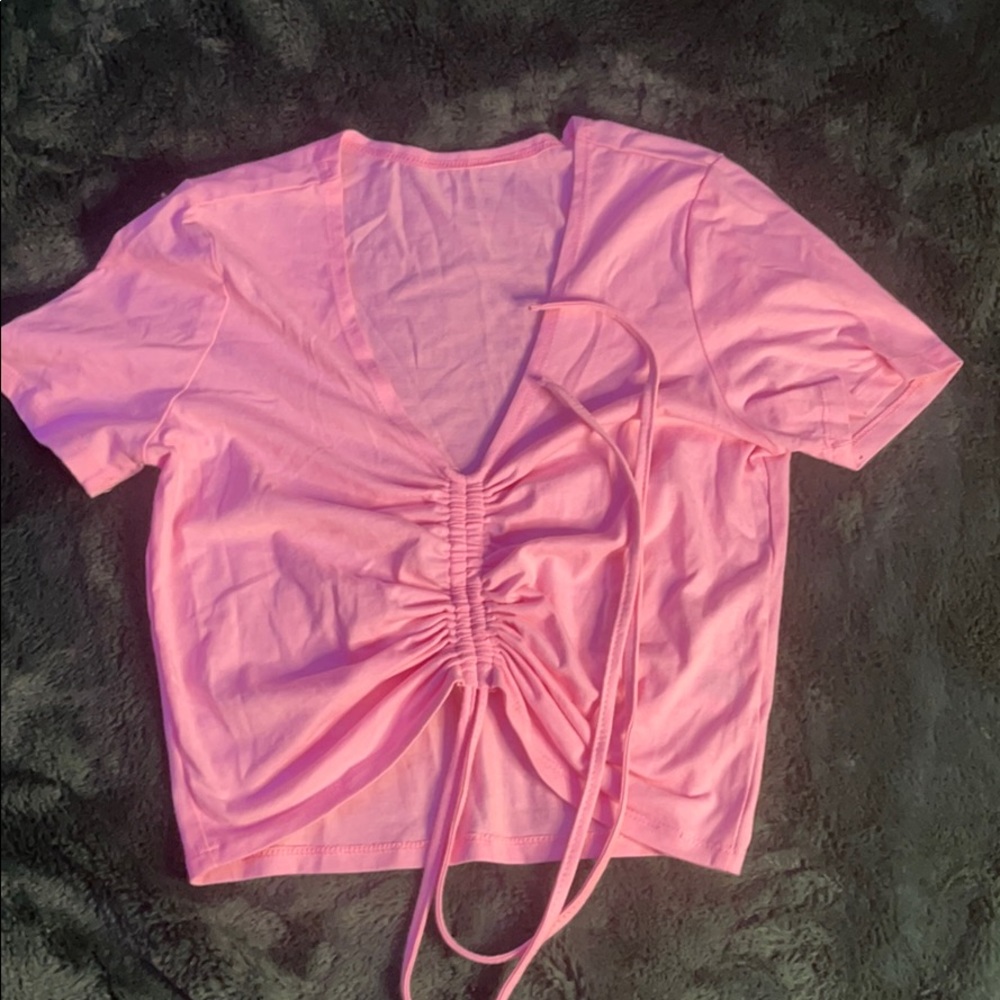 a pink sheen top